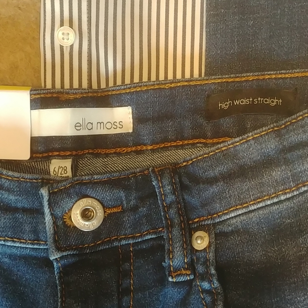 ELLA MOSS Jeans High Waist Straight Leg - Picture 2 of 5